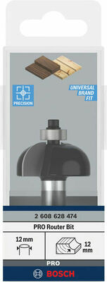 Bosch Power Tools PRO Hohlkehlfräser, R 12, Schaft 12 mm 2608628474