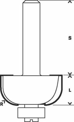 Bosch Power Tools PRO Hohlkehlfräser, R 12, Schaft 12 mm 2608628474