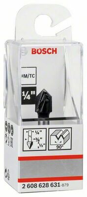 Bosch Power Tools PRO V-Nutfräser, 90° x 3/8, Schaft 1/4 2608628631
