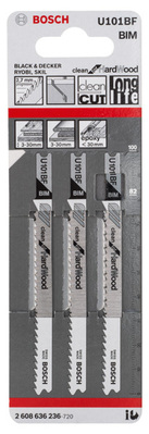 Bosch Power Tools Stichsägeblatt U 101 BF,VE3 2608636236