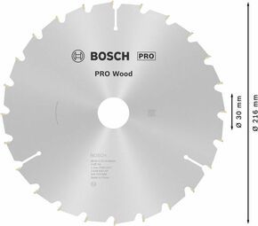 Bosch Power Tools PRO Wood Kreissägeblatt, 216 x 2 x 30 mm, Z24 2608640431