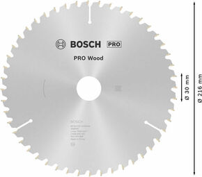 Bosch Power Tools PRO Wood Kreissägeblatt, 216 x 2 x 30 mm, Z48 2608640432