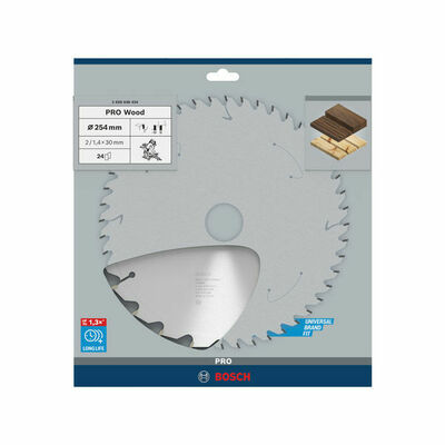 Bosch Power Tools PRO Wood Kreissägeblatt, 254 x 2 x 30 mm, Z24 2608640434