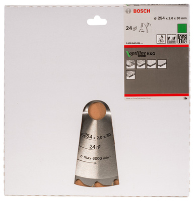 Bosch Power Tools PRO Wood Kreissägeblatt, 254 x 2 x 30 mm, Z24 2608640434