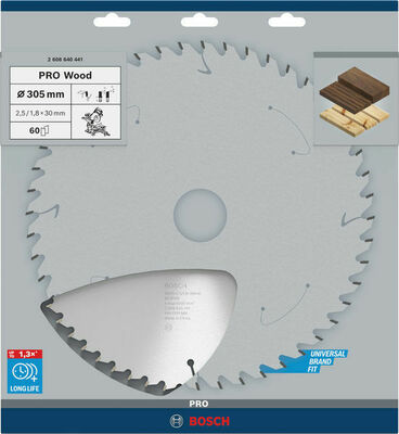 Bosch Power Tools PRO Wood Kreissägeblatt, 305 x 2,5 x 30 mm 2608640441