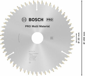 Bosch Power Tools PRO Multi Material Kreissägeblatt 190 x 2608640509