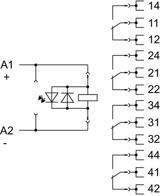 WAGO GmbH & Co. KG Relais-Baustein 24VDC 4XUM AU 858-314