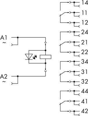 WAGO GmbH & Co. KG Relais-Baustein 230VAC 4XUM AU 858-518