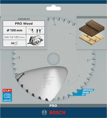 Bosch Power Tools PRO Wood Kreissägeblatt, 190 x 2,6 x 20 mm 2608640613