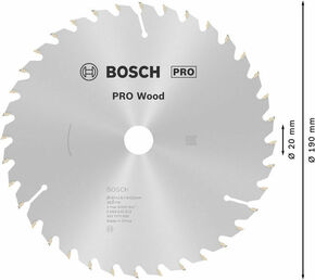 Bosch Power Tools PRO Wood Kreissägeblatt, 190 x 2,6 x 20 mm 2608640613