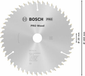 Bosch Power Tools PRO Wood Kreissägeblatt, 160 x 2.6 x 20 mm 2608640732