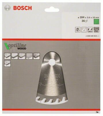 Bosch Power Tools PRO Wood Kreissägeblatt, 184 x 2,6 x 16 mm 2608640818