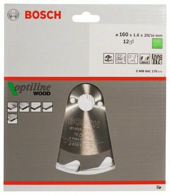 Bosch Power Tools PRO Wood Kreissägeblatt, 160 x 1,8 x 20 mm 2608641170