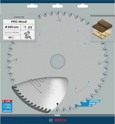 Bosch Power Tools PRO Wood Kreissägeblatt, 305 x 3,2 x 30 mm 2608641769