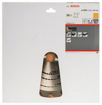 Bosch Power Tools Kreissägeblatt Const 250x30x3,2mm,20 2608641774