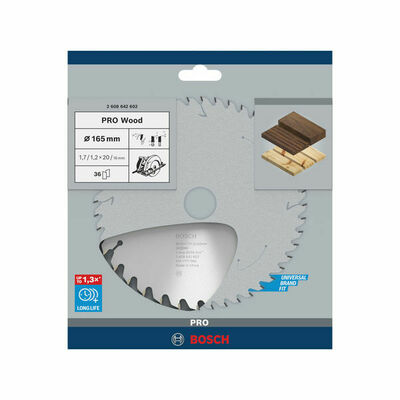 Bosch Power Tools PRO Wood Kreissägeblatt, 165 x 1,7 x 20 mm 2608642602