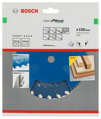 Bosch Power Tools Kreissägeblatt Wood 150x20x2,6mm,24 2608644011
