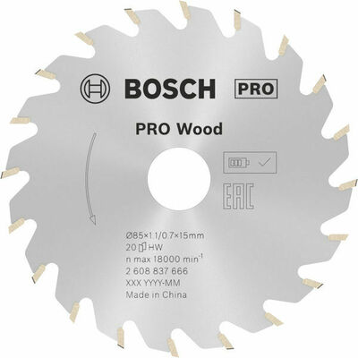 Bosch Power Tools PRO Wood cordless Kreissägeblatt 85 x 2608837666