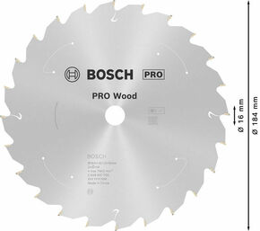 Bosch Power Tools PRO Wood cordless Kreissägeblatt 184 x 2608837700