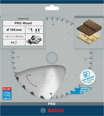 Bosch Power Tools PRO Wood cordless Kreissägeblatt 190 x 2608837704