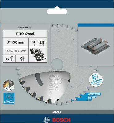 Bosch Power Tools PRO Steel cordless Kreissägeblatt 136 x 2608837745