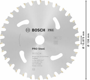 Bosch Power Tools PRO Steel cordless Kreissägeblatt 136 x 2608837745