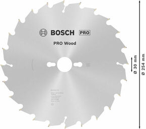Bosch Power Tools PRO Wood Kreissägeblatt, 254 x 2,8 x 30 mm 2608838412