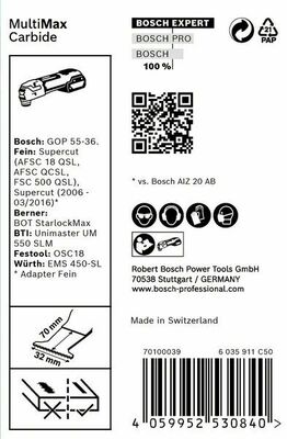 Bosch Power Tools Starlock Tauchsägebl MAII 32 APIT VE10 2608900032
