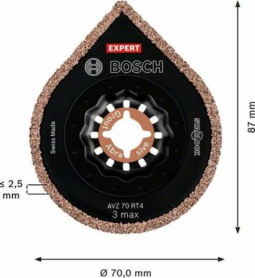 Bosch Power Tools EXPERT 3 max AVZ 70 RT4 Platte 70 mm 10 2608900042