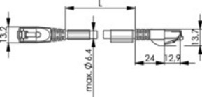 Telegärtner Patchk.S/FTP Cat.6A gn 2,0m PUR STX UL 100017320