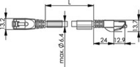 Telegärtner Patchk.S/FTP Cat.6A gn 2,0m PUR STX UL 100017320