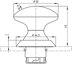 Schmersal Not-Halt-Schlagtaster NDRR50GR/RT