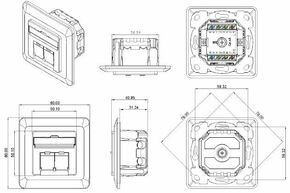 EFB-Elektronik Datendose 2-Port UP Cat6 ob/un ET-25211.1V1
