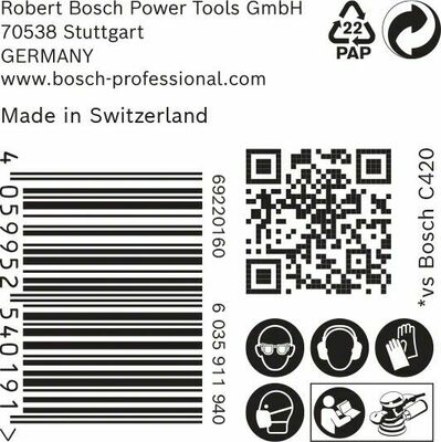 Bosch Power Tools M480 Schleifnetz 125mm,G100,50 Stück 2608900681