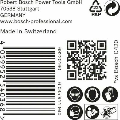 Bosch Power Tools M480 Schleifnetz 150mm,G80,50 Stück 2608900698