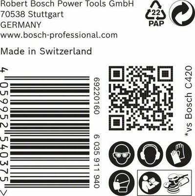 Bosch Power Tools M480 Schleifnetz 150mm,G100,50 Stück 2608900699