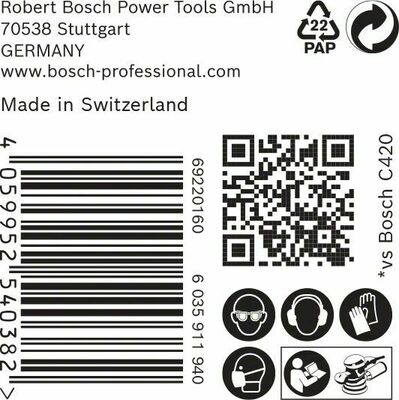 Bosch Power Tools M480 Schleifnetz 150mm,G120,50 Stück 2608900700
