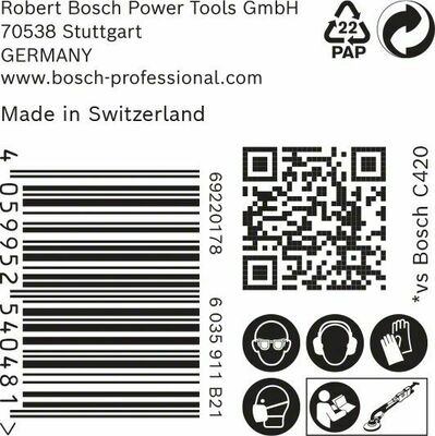 Bosch Power Tools M480 Schleifnetz 225mm,G150,VE25 2608900710