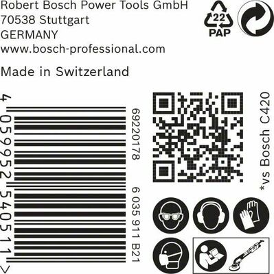 Bosch Power Tools M480 Schleifnetz 225mm,G240,VE25 2608900713