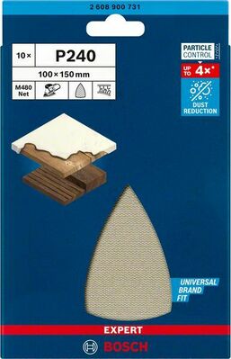 Bosch Power Tools M480 Schleifnetz 100x150mm,G240,VE10 2608900731