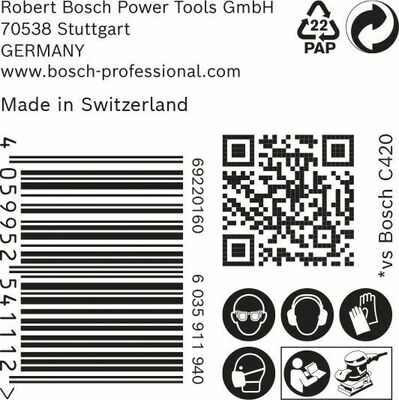 Bosch Power Tools M480 Schleifnetz 115x230mm,G220,VE50 2608900773