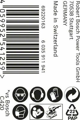 Bosch Power Tools Schleifnetzrolle 115mm,5m,G120 2608900787