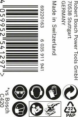 Bosch Power Tools Schleifnetzrolle 115mm,5m,G240 2608900791