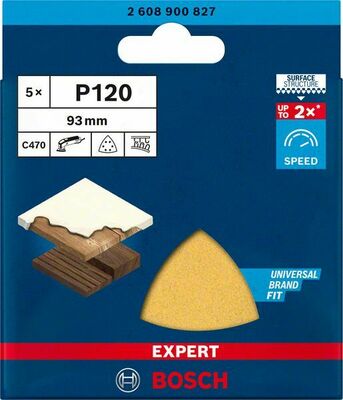 Bosch Power Tools C470 Schleifpapier 93 mm, G120,5 Stück 2608900827