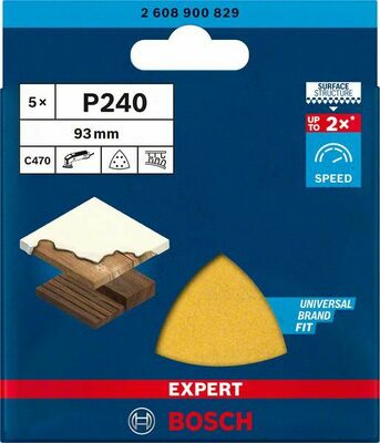 Bosch Power Tools C470 Schleifpapier 93 mm, G240,5 Stück 2608900829