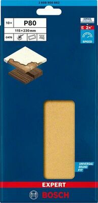 Bosch Power Tools C470 Schleifpapier 115x230mm,G80,VE10 2608900862