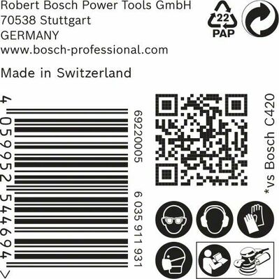 Bosch Power Tools EXPERT C470 Schleifpapier Mehrloch für 2608901131