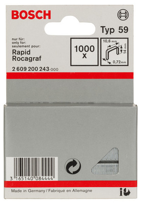 Bosch Power Tools Feindrahtklammer Typ 59, 10,6 x 0,72 x 14 mm 2609200243