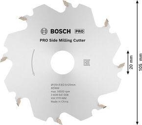 Bosch Power Tools PRO Scheibenfräser, 105 x 20 x 4 mm, 8 Zähne 3608641008