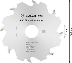 Bosch Power Tools PRO Scheibenfräser, 105 x 22 x 4 mm, 8 Zähne 3608641013